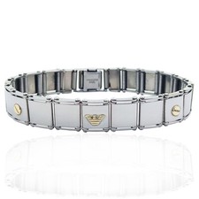 Steel Bracelet with Track Mesh