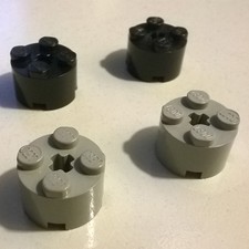 4X LEGO 3941 Brick 2x2 Round Black Gray 6391 6990 4795 10211 7191 5571 10019