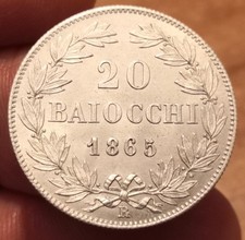 Moneta 20 Baiocchi 1865, Stato
