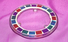 PIATTINO VETRO DECORATO ARREDO CASA