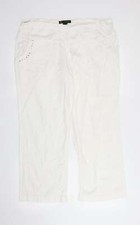Pantaloni Capri da donna bianchi cotone Claudia Gil taglia 28 L27 cerniera normale