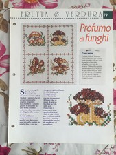 Schema punto croce Ricamo Frutta e verdura Profumo di funghi fungo