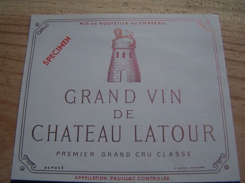 étiquette vin chateau latour - vin,