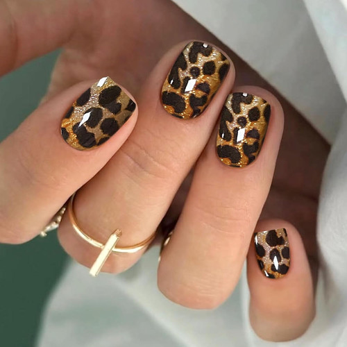 Unghie leopardato gel nail - leopardato,