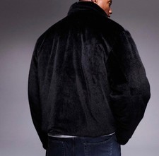 ASOS Piumino in pelliccia sintetica nera