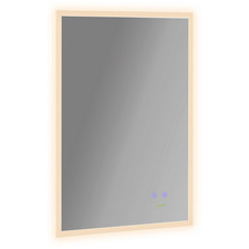 SPECCHIO BAGNO CON LUCE LED 70X50 CM LEGNO