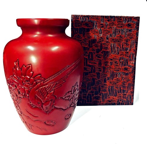 Japanese flower vase red - japanese,