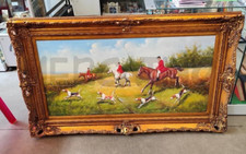 QUADRO SCENA CACCIA CORNICE