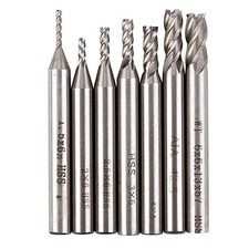  Set 7 pezzi punte trapano fresa fine fresa HSS CNC 4 flauti 1,5 2 2,5 35708