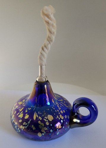 Candela olio blu - cobalto, oro