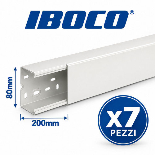 Canalina portacavi 200x80mm - portacavi, 2m