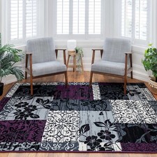 Tappeto patchwork viola nero
