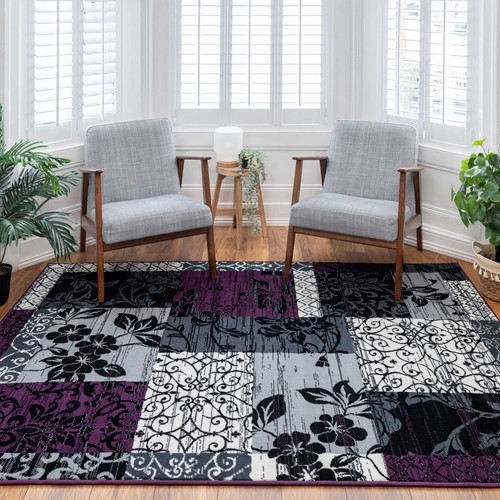 Tappeto patchwork viola - , nero