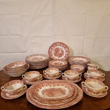 Enoch Wedgwood "Woodland Rosso" servizio combinato ceramica 58 pezzi