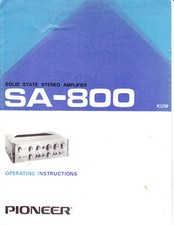 Manuale di istruzioni Operating Instructions per Pioneer SA-800 