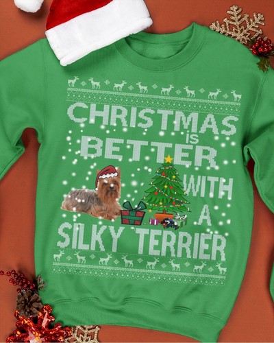 Felpa natalizia silky terrier - silky,