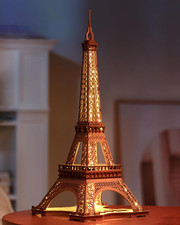 Puzzle 3D Torre Eiffel Con Luci, Kit Di Costruzione in Legno per Adulti, Regalo 