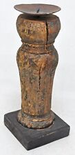 Antico Wooden Paga Portacandele Stand Originale Old Intagliato Mano