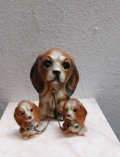 soprammobile Cani BEAGLE Vintage Splendido da Collezione mamma beagle e cuccioli