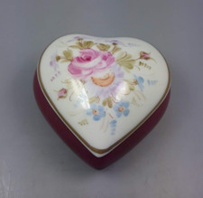 limoges baroni porcellana scatolina forma cuore con decoro fatto a mano cm 7