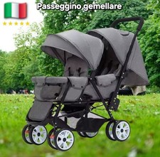 Passeggino Gemellare per Neonati Leggero Passeggino Doppio Anteriore Posteriore