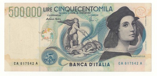 500000 lire raffaello decr - raffaello,