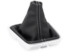 PER OPEL ZAFIRA C TOURER 2012-2019 CUFFIA LEVA CAMBIO DI PELLE CUCITURE BIANCHE