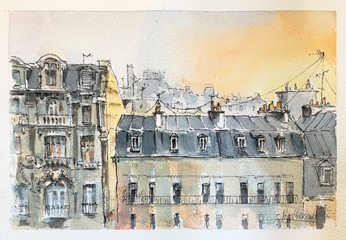 Acquerello originale parigi - originale,