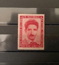 Marca da bollo 2 Lire erinnofilo Pro Vittime Politiche G. Gesmundo usata 