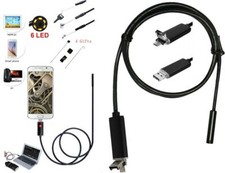 TELECAMERA ENDOSCOPICA 6 LED TUBO FLESSIBILE USB 10 MT IMPERMEABILE ISPEZIONE