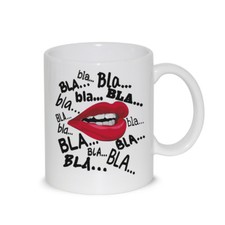Tazza In Ceramica Thè / Latte Mug Bla Bla Bla Troppe Parole - Idea Regalo