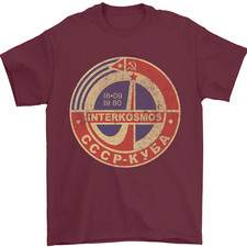 Interkosmos Logo Cccp Soviet Spazio USSR Uomo T-Shirt 100% Cotone