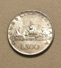 Italia  500 Lire argento Caravelle anno 1958
