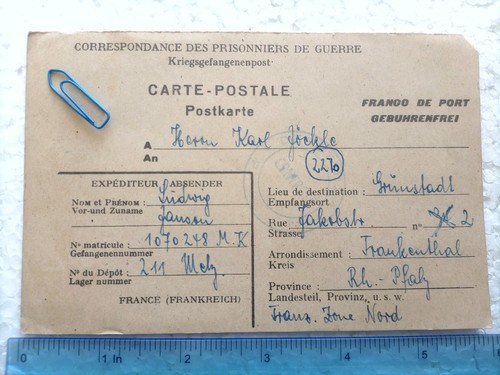 Cartolina pow prigioniero - pow,