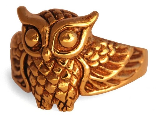 Amira gufo anello bronzo - anello,