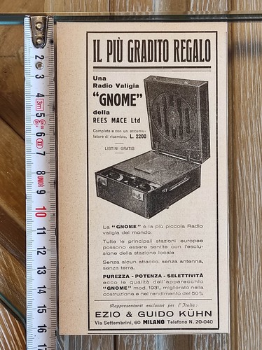 Antica pubblicità del 1931