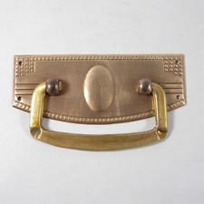 ANTICA MANIGLIA ART DECò RESTAURO MOBILI CASSETTONE COMODINO COMò IN OTTONE W003