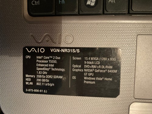 Sony vaio vgn - sony, vgn-nr31s