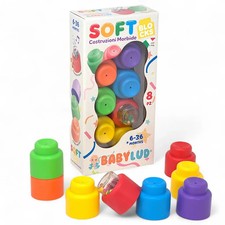 Morbidi Mattoncini Costruzioni Blocchi Bambini 6-36 Mesi Sonaglio Made in Italy