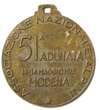 MEDAGLIA 51 51A A ADUNATA ASSOCIAZIONE NAZIONALE ALPINI MODENA 13 14 MAGGIO 1978