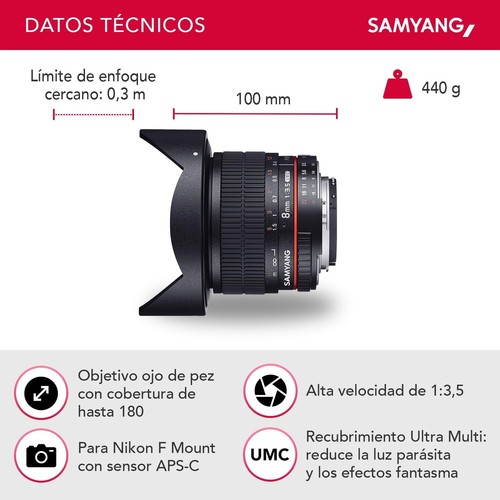 Samyang f1121903101 objetivo - -,