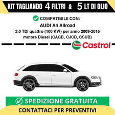 Tagliando per AUDI A4 Allroad 2.0 TDI quattro 100 kw - 5 Lt di Castrol + 4 Fi...