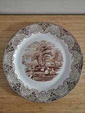 Ginori-SOC. CER. RICHARD grande PIATTO in ceramica decorazione LANDSAE Italia fine XIX secolo