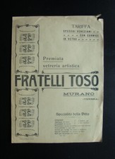 Fratelli Toso Vetreria Artistica Tariffe Specchi Veneziani anni 20 Murano 