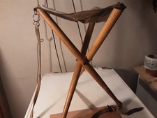 VECCHIO SGABELLO TREPPIEDI IDEALE CACCIA E PESCA ALTEZZA DELLA SEDUTA 44 CM LUNG