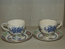 Coppia di tazze e piattini in porcellana cinese Canton, XIX secolo