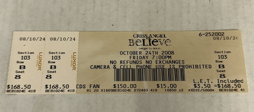 Biglietto criss angel believe - biglietto,