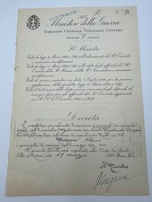 Autografo PIETRO GAZZERA (†1953)-Ministro della Guerra-firmato. decreto 1933-seconda guerra mondiale