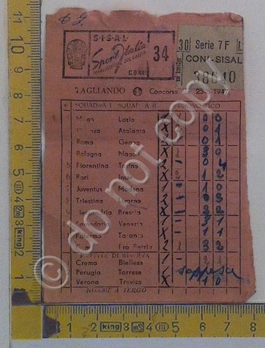 Totocalcio coppiatagliandi - totocalcio,