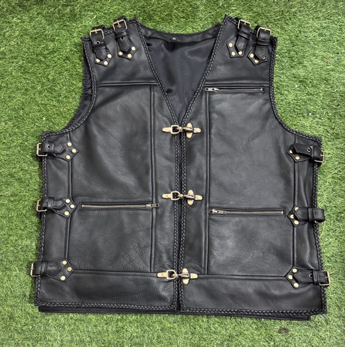 Gilet biker uomo pelle fatto - , a